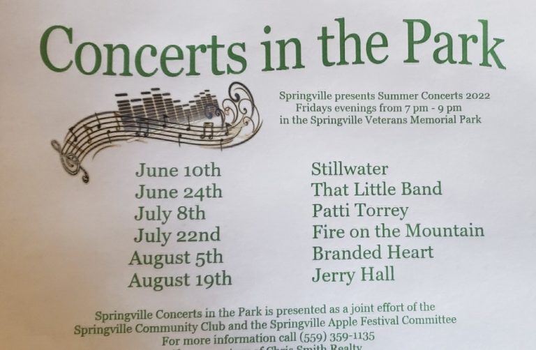 Concerts in the Park – Springville Community Club